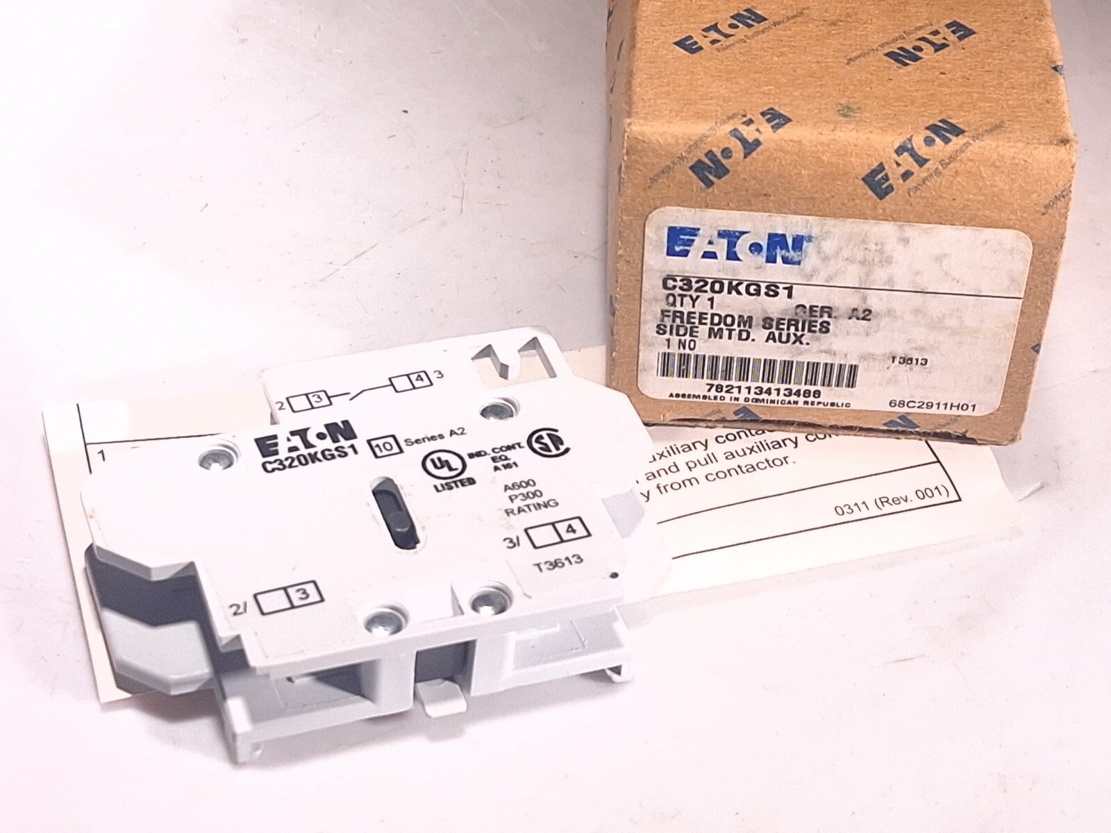 EATON C320KGS1 SER A2 FREEDOM SERIES SIDE MOUNTED AUXILARY CONTACT SZ 0 THRU 2