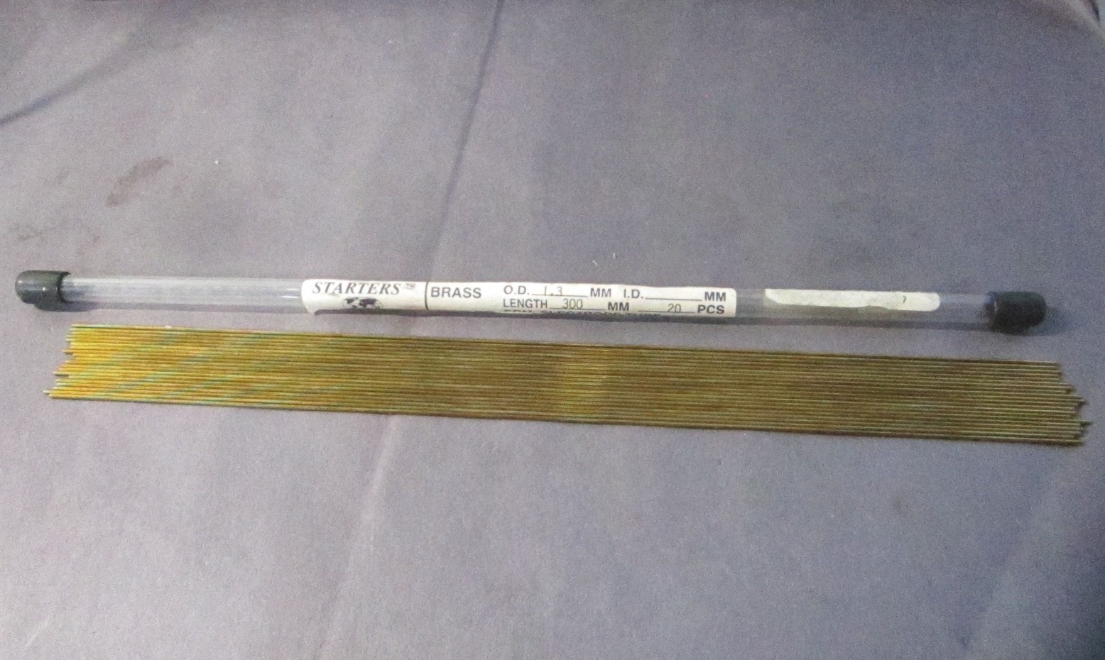 Global EDM (BR-1.3X300T) 1.3mm x 300mm Brass Tubing for Sinkers – Lot of 20
