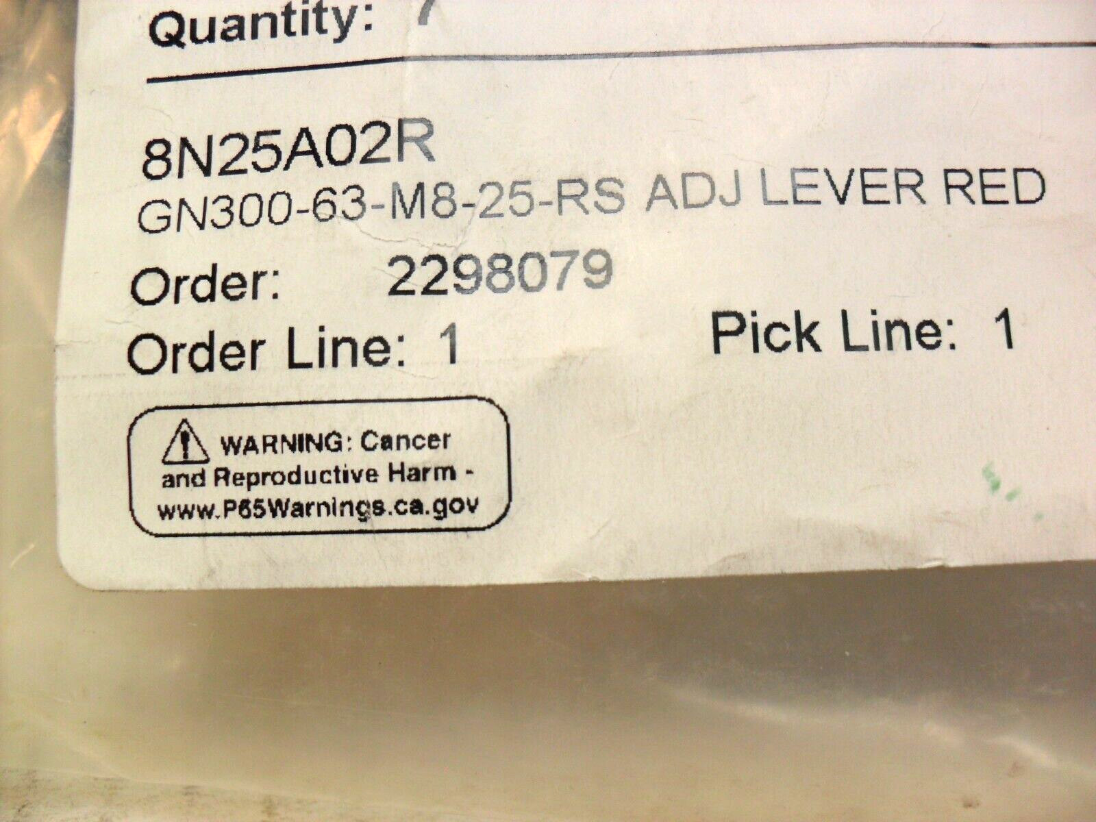 WINCO GN300-63-25-RS- ADJUSTABLE LEVER 7/8″ Thread long Red nib