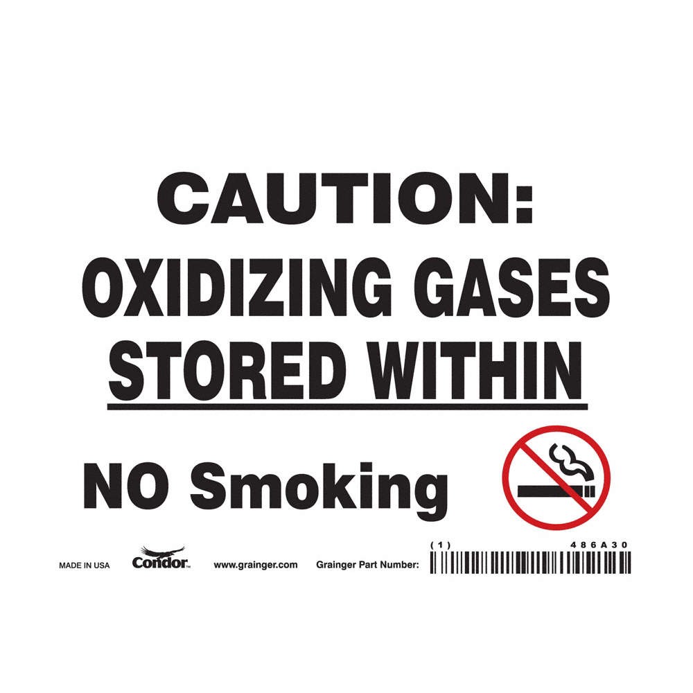 CONDOR 486A30 Safety Sign,5 inx7 in,Vinyl 486A30
