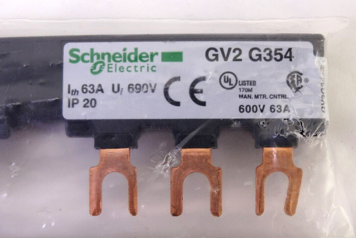 SCHNEIDER ELECTRIC GV2G354 690V 63A Bar, Lot of 4, NEW