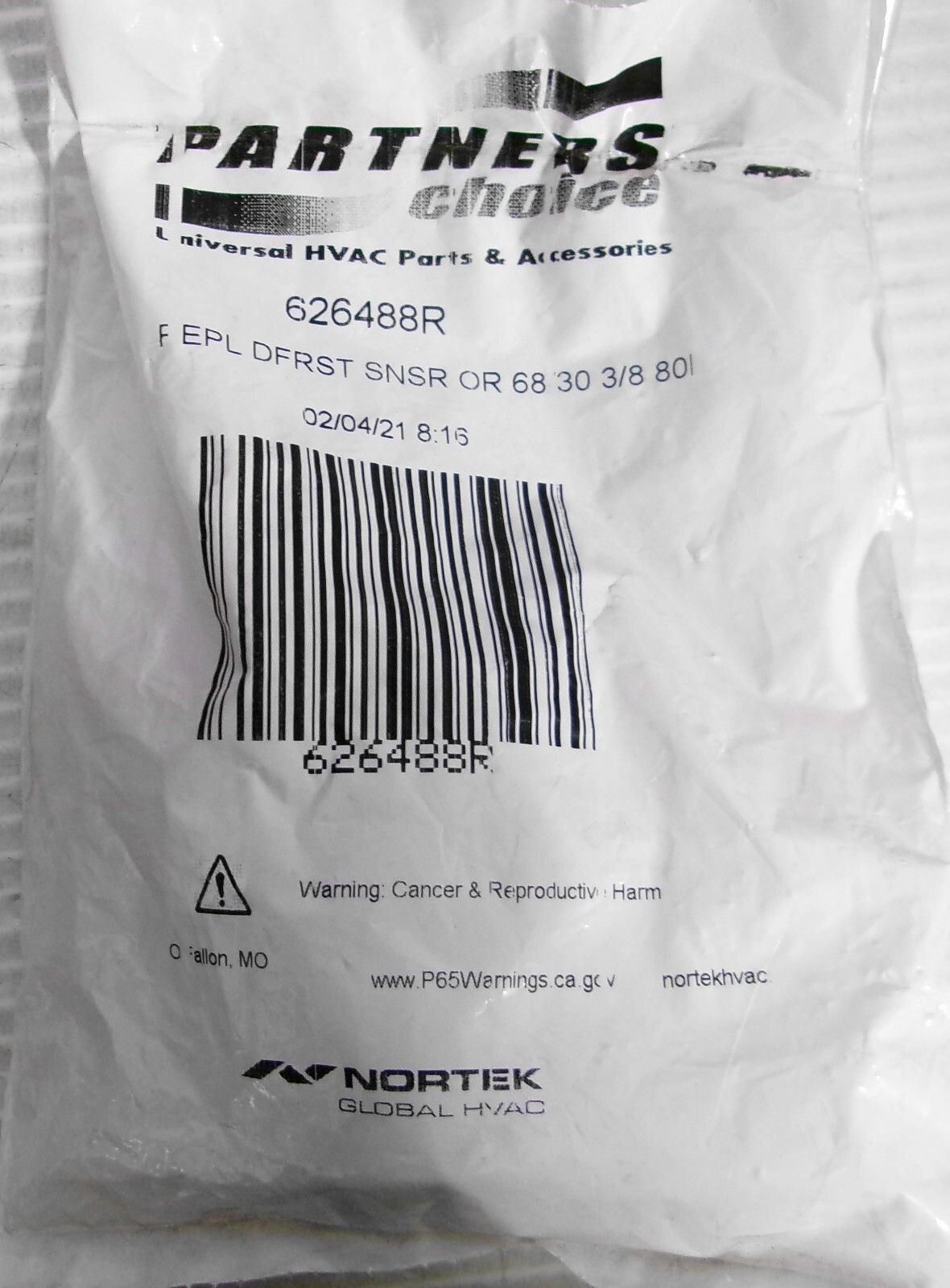 Partners Choice 626488R F EPL Defrost Sensor OR68/30 3/8 80L