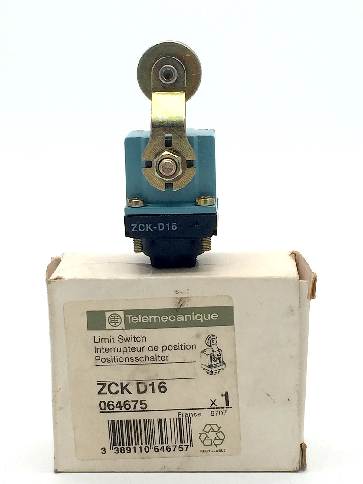 Telemecanique ZCK 16 Limit Switch Sensor Rotary Head Steel Roller Lever