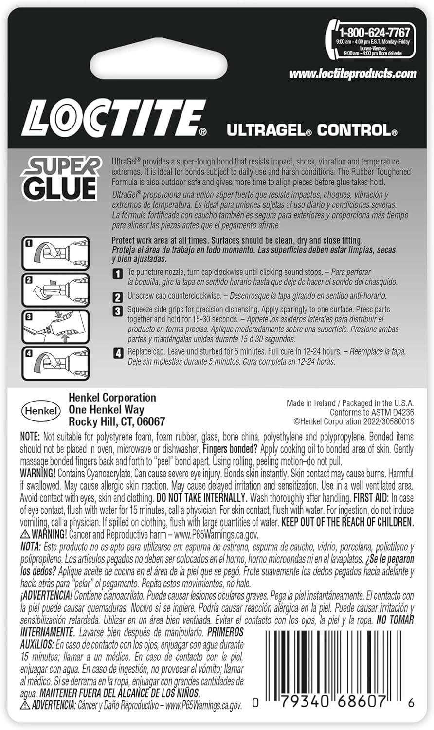 Loctite Super Glue Ultra Gel Control 6 Pack Durable No Drip Adhesive 1 oz