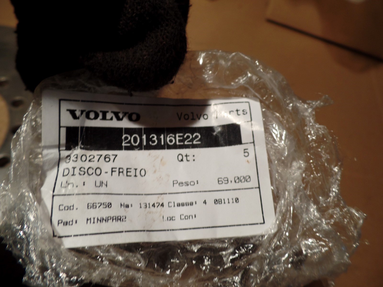 VOLVO PARTS DISC ROTOR 3302767, RM3302767, 201316E22, BRAKES, N.O.S