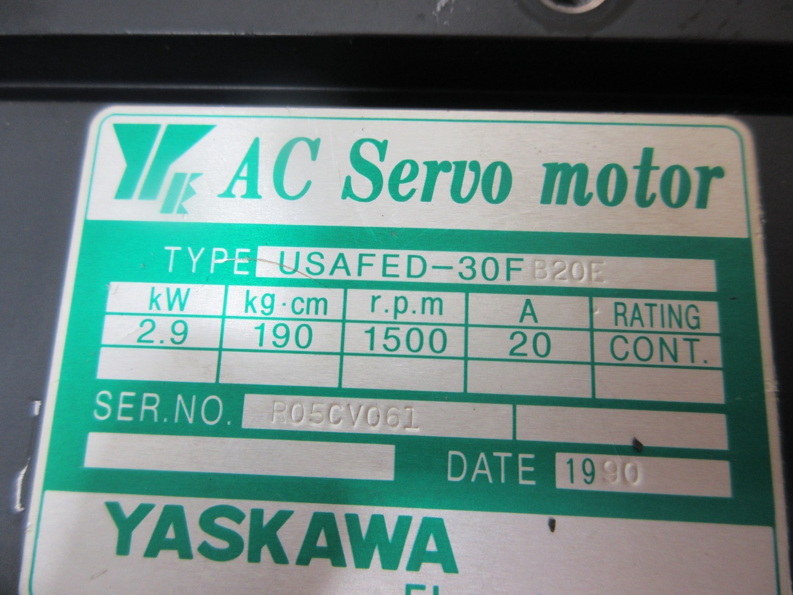 *SPECIAL PRICE* YASKAWA MOTOR USAFED-30FB20E ENCODER UTOPI-500UB WARRANTY