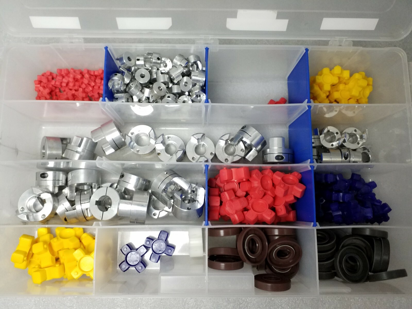 RULAND MANUFACTURING ASSORTED JAW COUPLING HUBS, SPIDERS, SEAL, AND RADIAL SHAFT