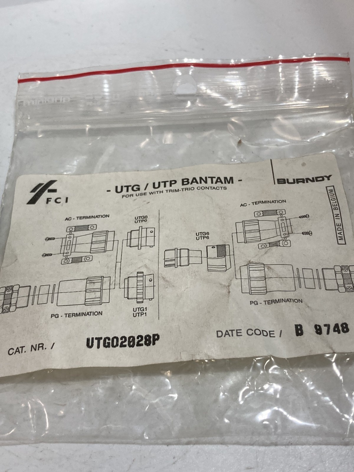 DIGIKEY UTG02028P CIRCULAR CONNECTOR RECEPTACLE OR USE WITH TRIM TRIO CON NIB