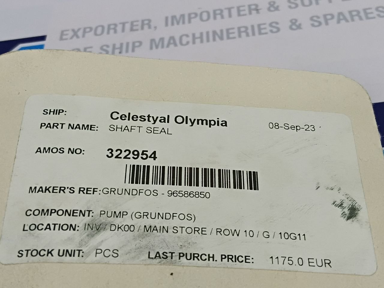 Grundfos 96586850 Shaft Seal OD46mm x ID29.5mm x Thickness0.8mm