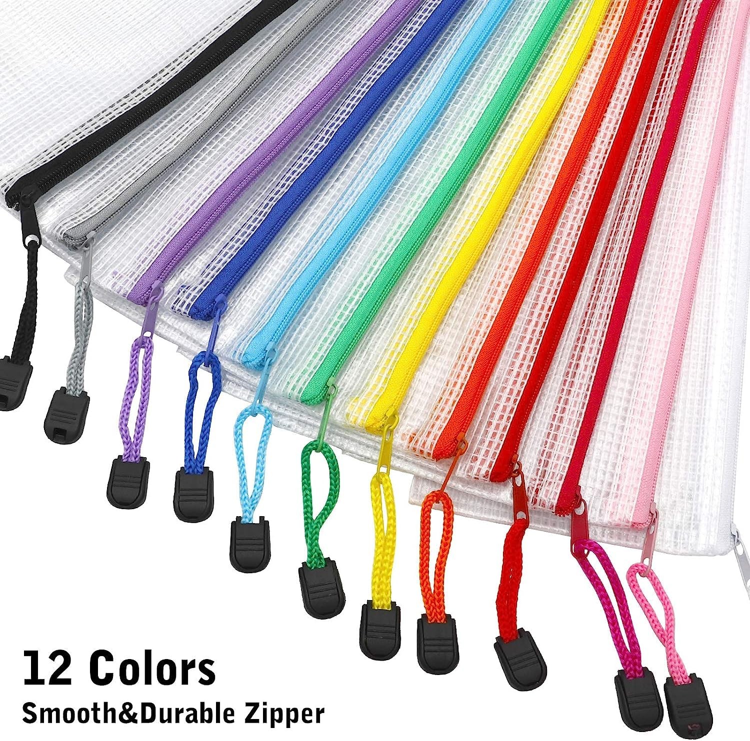 LABUK 42pcs Small Zipper Pouch, 9.5×4.3 Inches Mesh Multicolored