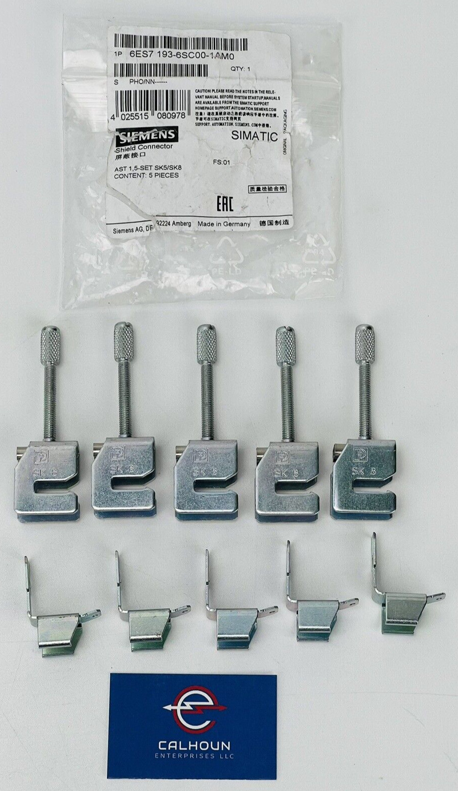NEW! Siemens 6ES7 193-6SC00-1AM0 Shield Connector 6ES71936SC001AM0 (Pack of 5)
