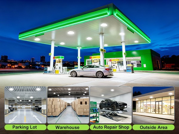 100W LED Canopy Light Commercial Gas Station Light IP65 13,500LM 4500/5000/5700K