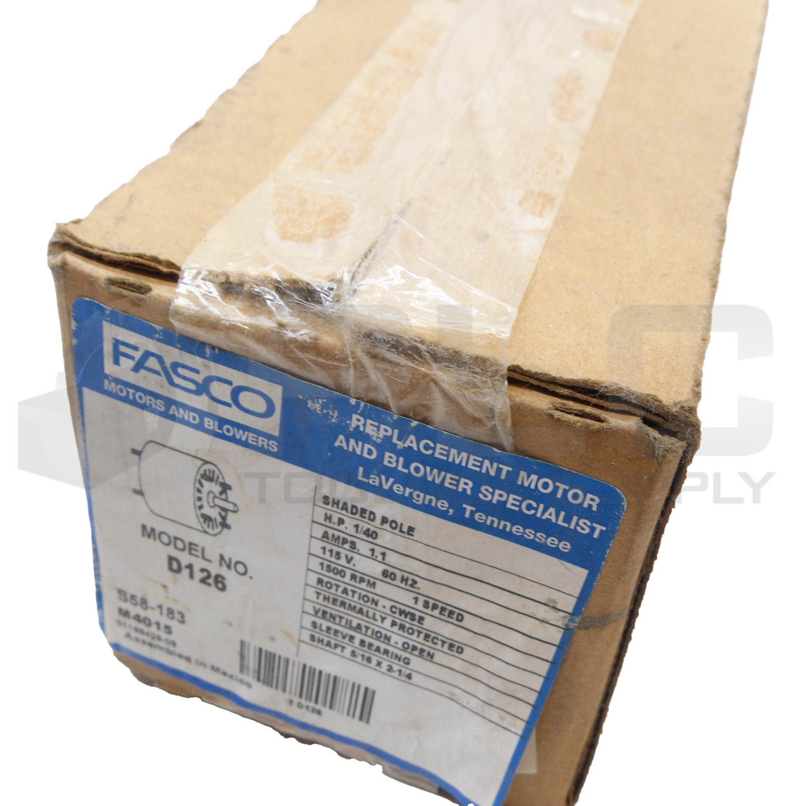 SEALED NEW FASCO D126 MOTOR 1/40HP 150RPM 1.1A 115V 60HZ 1 SPEED