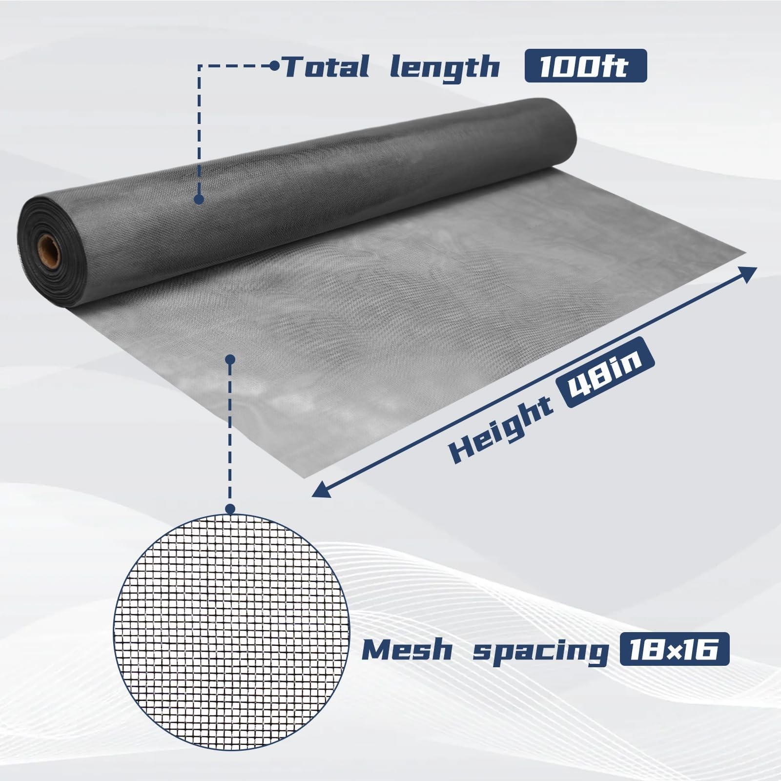 Fiberglass Window Screen Roll, High Visibility and Durable, Protection Instal…