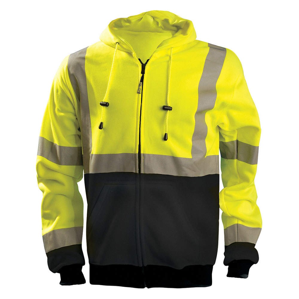 OCCUNOMIX LUX-SWTHZBK-Y5X Sweatshirt,Hi-Vis Yellow,5XL 48PY68