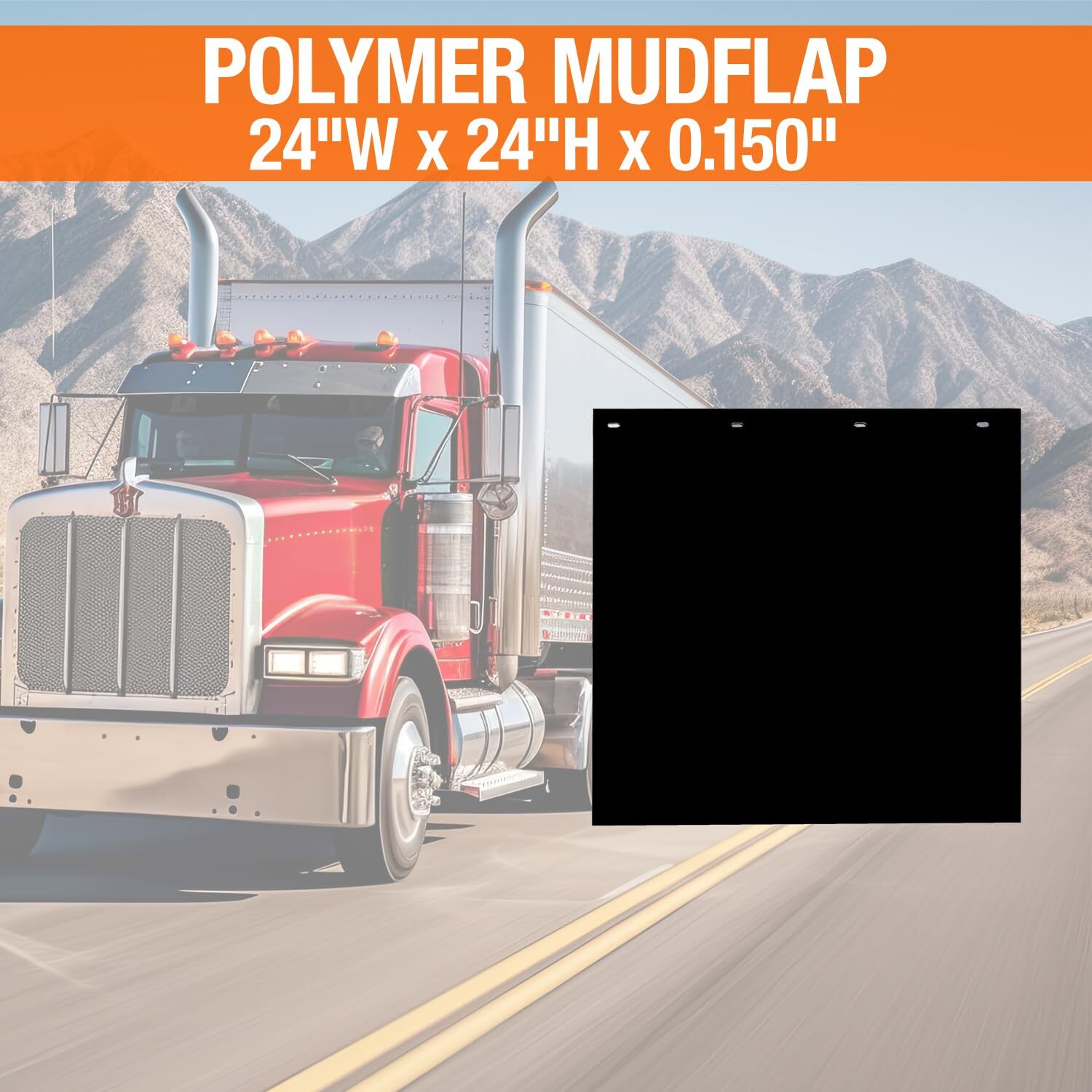 Buyers Products 2 Pack Super Durable Black Polymer Mudflaps 24×24 Inch