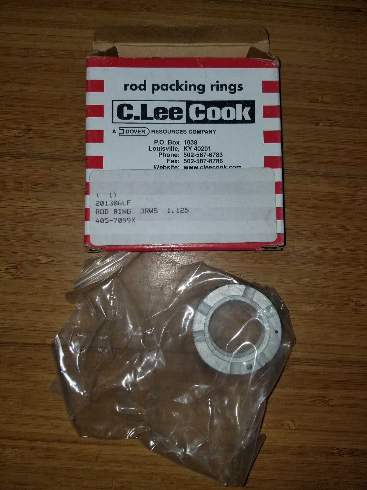 C. LEE COOK ROD PACKING RING 3RWS 1.125 PART # 201 306LF , 405-7099X
