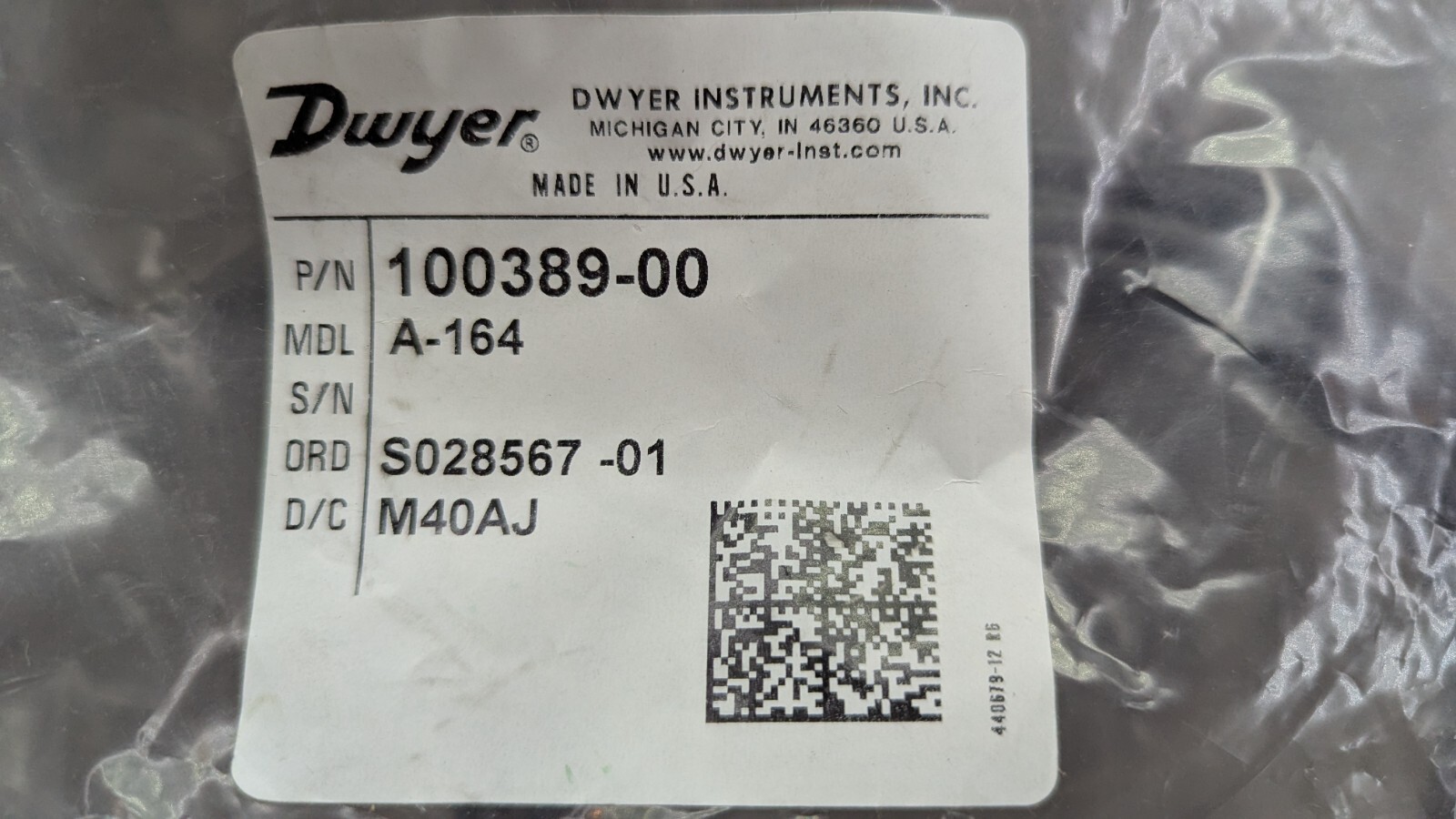🔥New🔥 Dwyer A-164 16.4′ (5M) m-12 4-Pin Female Connector Cable (110724)