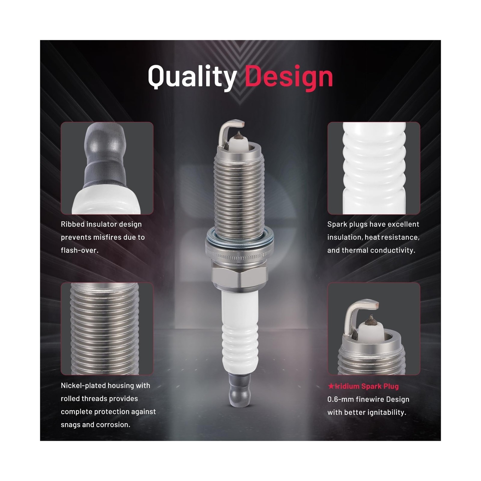 BDFHYK 5018 Iridium Spark Plugs Compatible with Chrysler compatible… Fast Ship