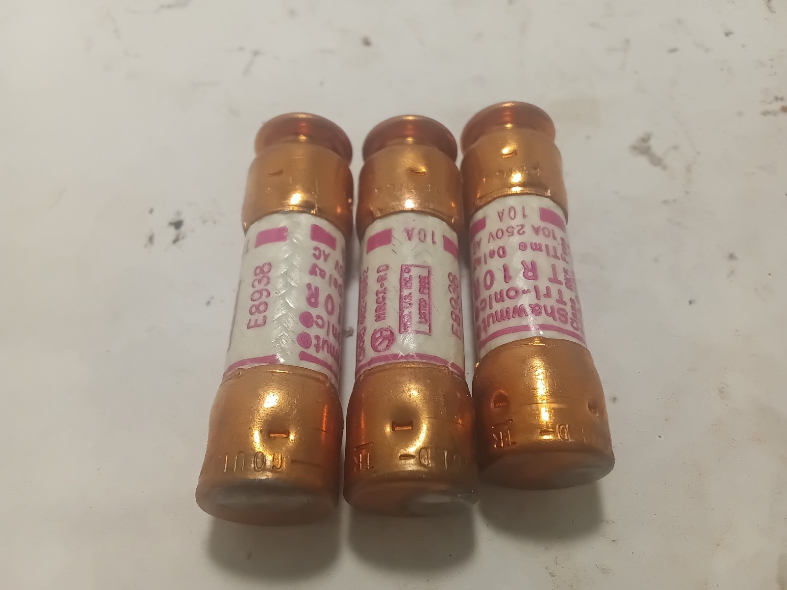 Lot of 3 Ferraz Shawmut TR10R Time-Delay Fuse 10 Class RK5(O6B)