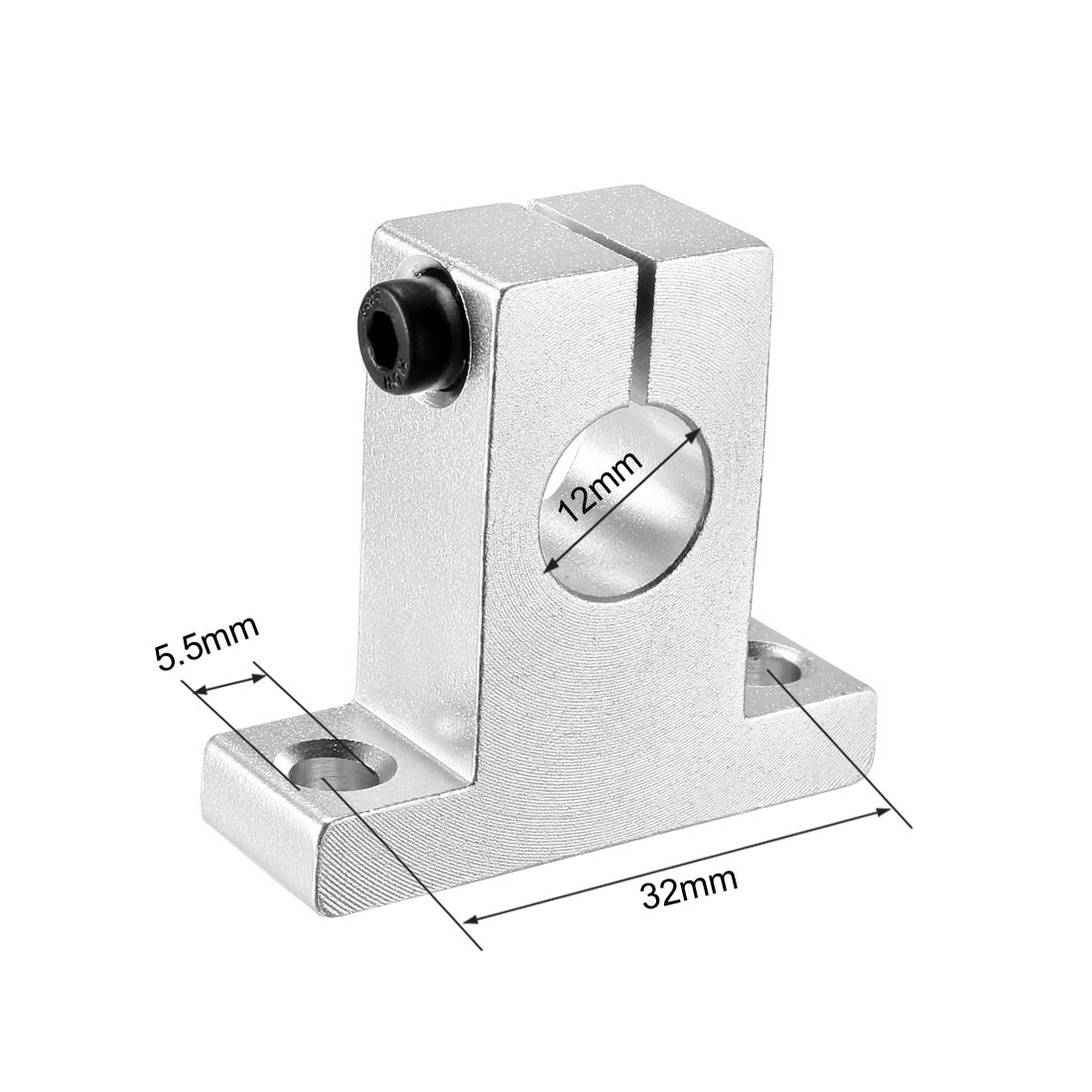 4Pcs SK12 Clamping Rod Support 12mm Dia Shaft Linear Motion Rail Aluminum