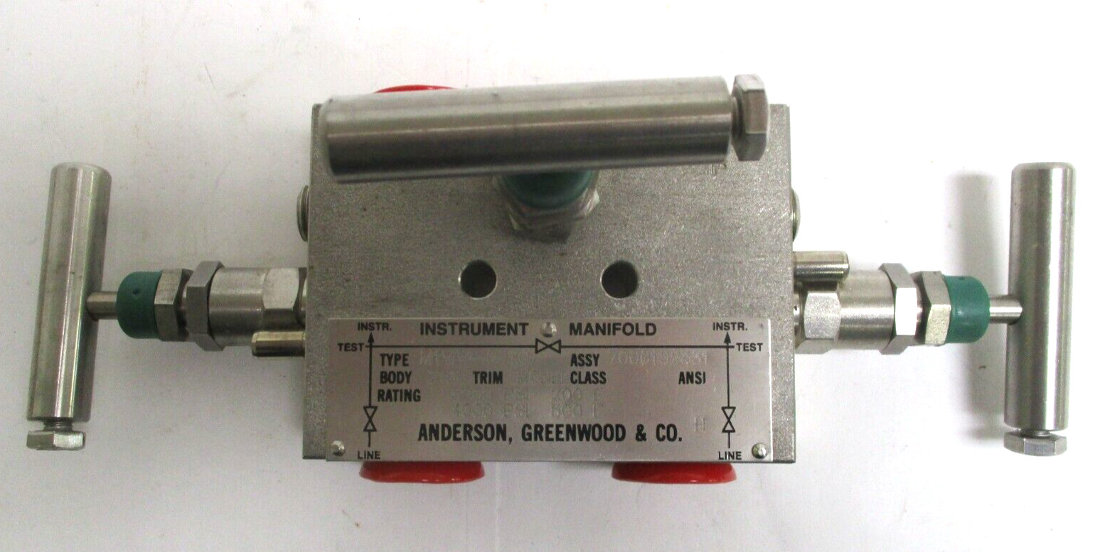 ANDERSON GREENWOOD , 3-VALVE MANIFOLD , M1VIW-4-SG , 5000 PSI , TRIM : MONEL