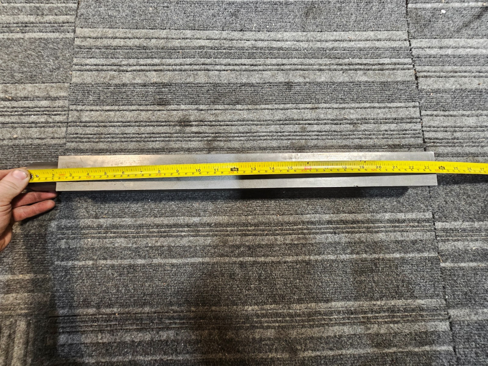 Square Idler Shaft Round End Bar 24″ Over All Length x 2″ Width, Silver