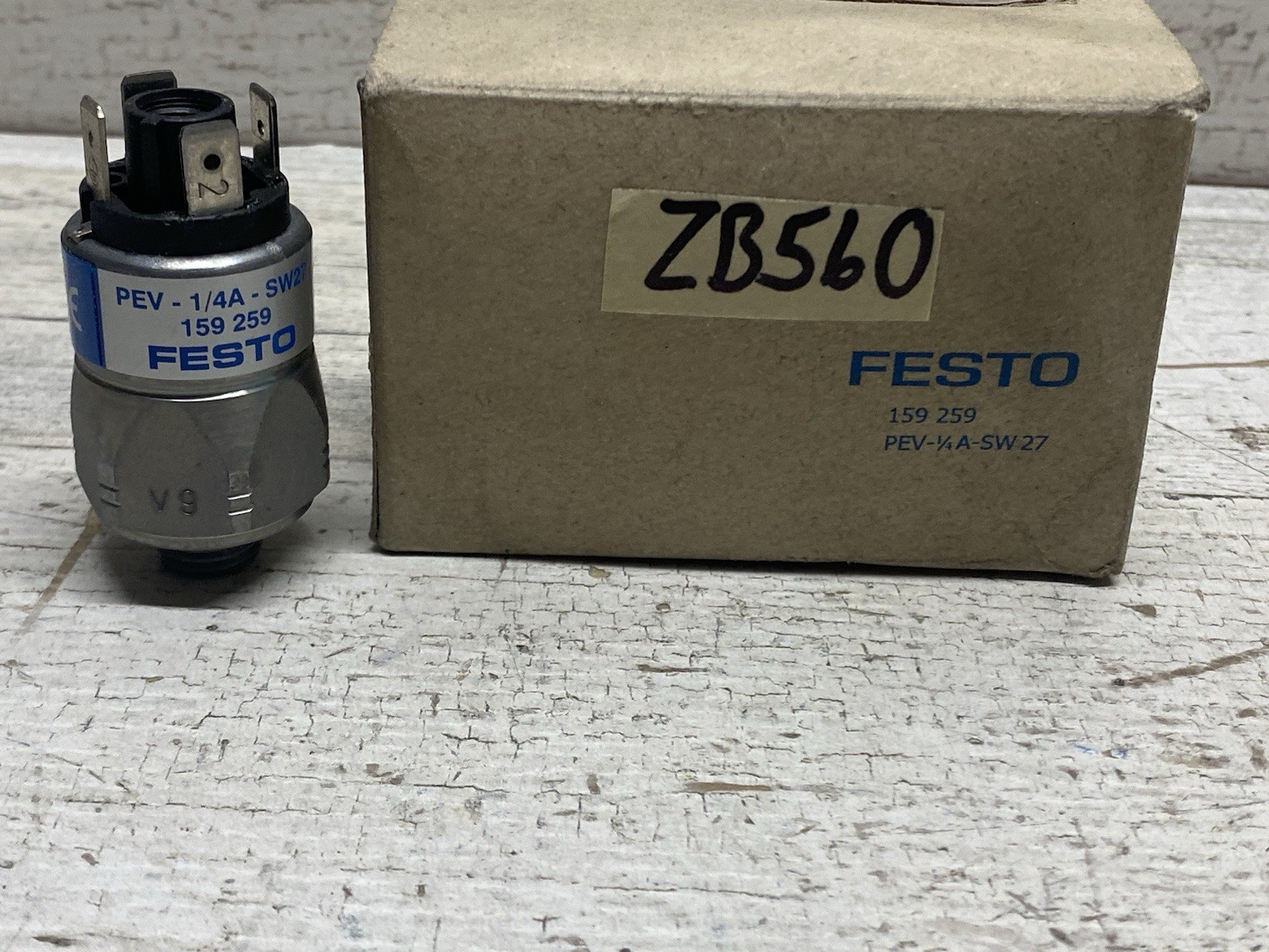 FESTO PEV-1/4-A-SW27 159259 250VAC 15-145PSI PRESSURE SWITCH New