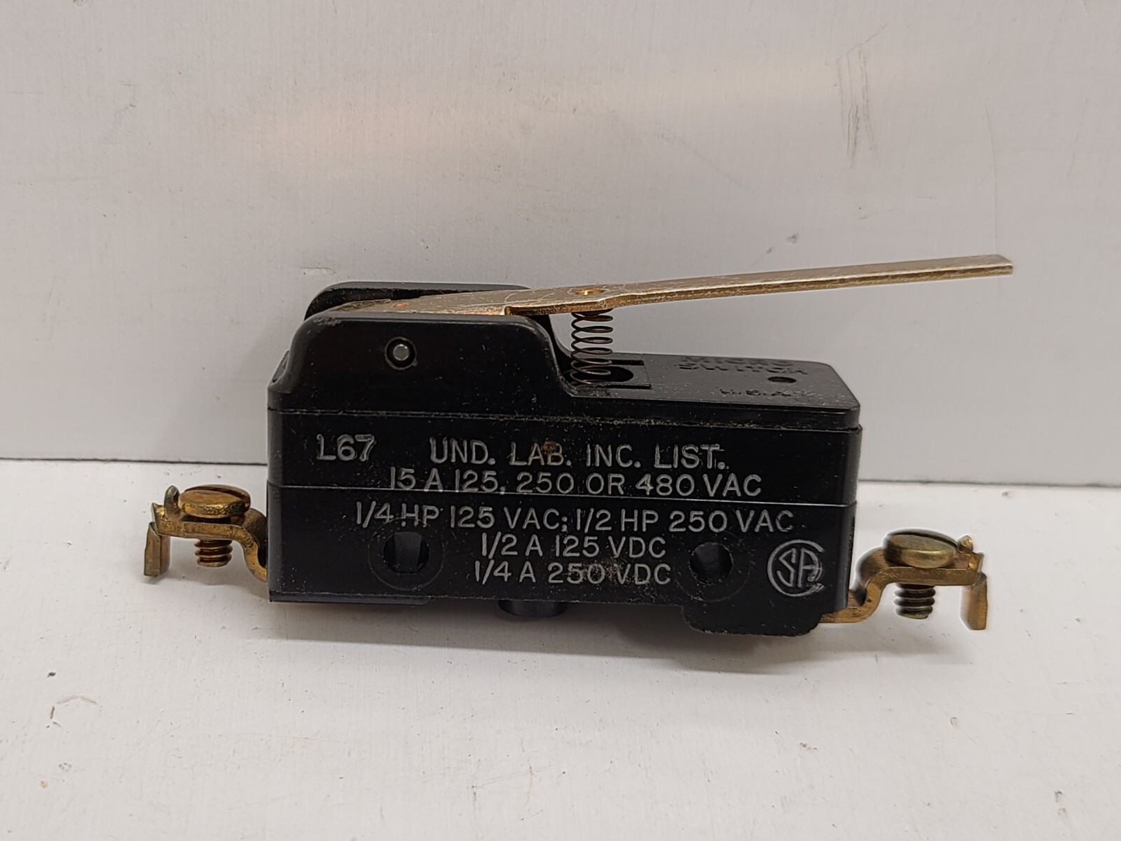 NEW OLD STOCK! HONEYWELL 15A 480V STRAIGHT LEVER MICROSWITCH BZ-2RLA2