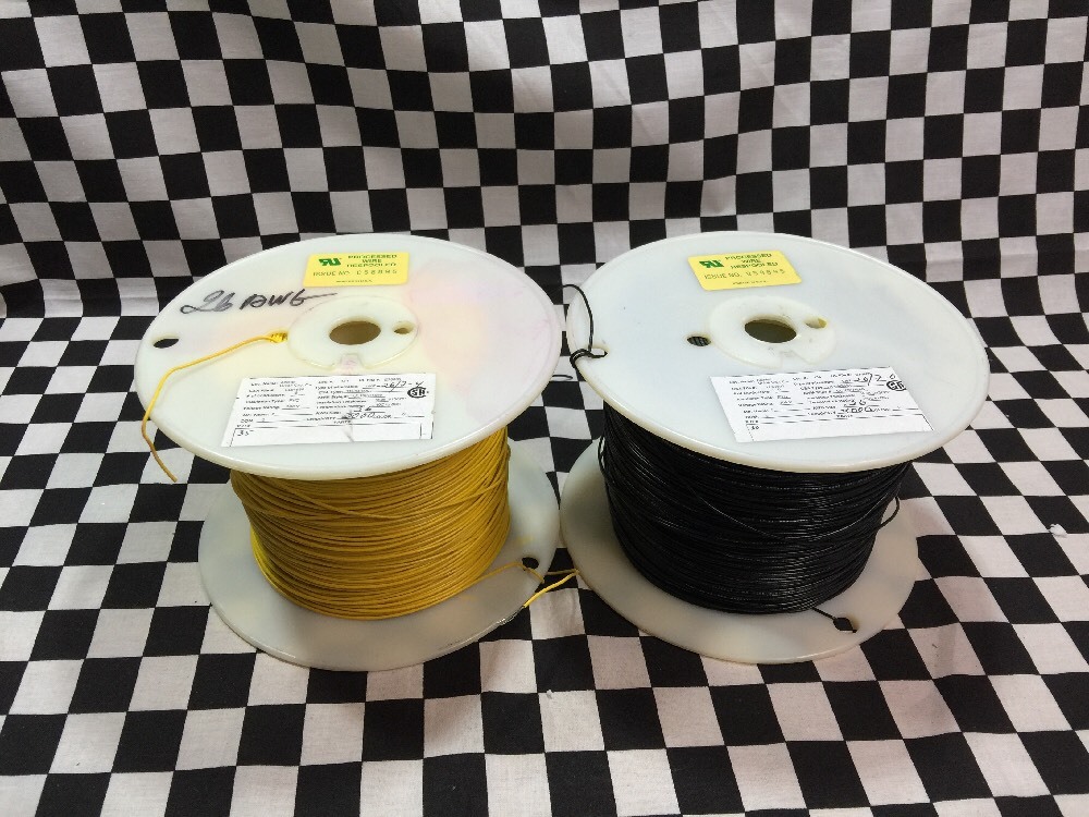 Anixter insulated wire 26 AWG,1007-26/7-0 & 1007-26/7-4, copper Black & Yellow