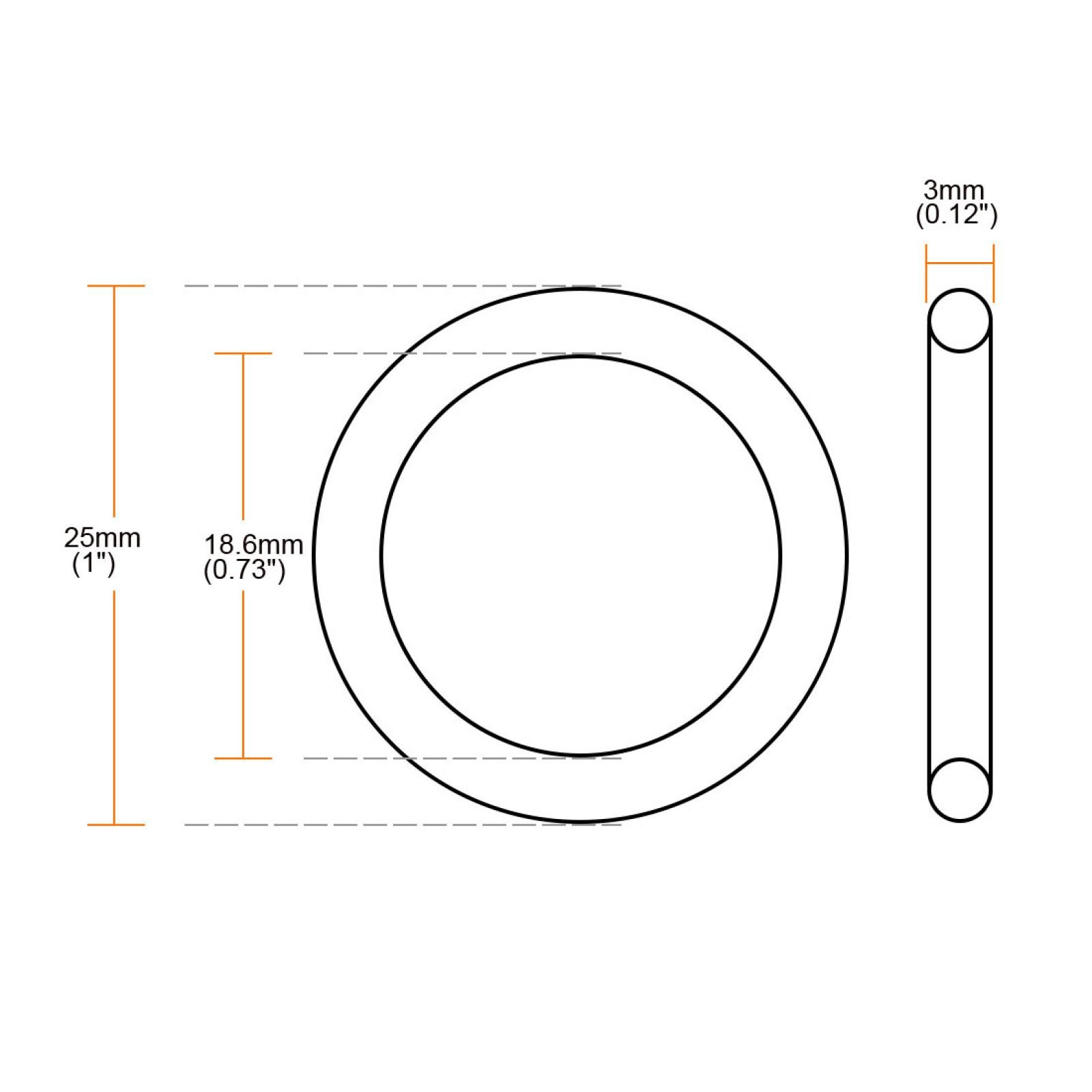 5Pc 25mm 1″ Outside Dia. Rubber Oil Seal Sealing O Ring Gaskets