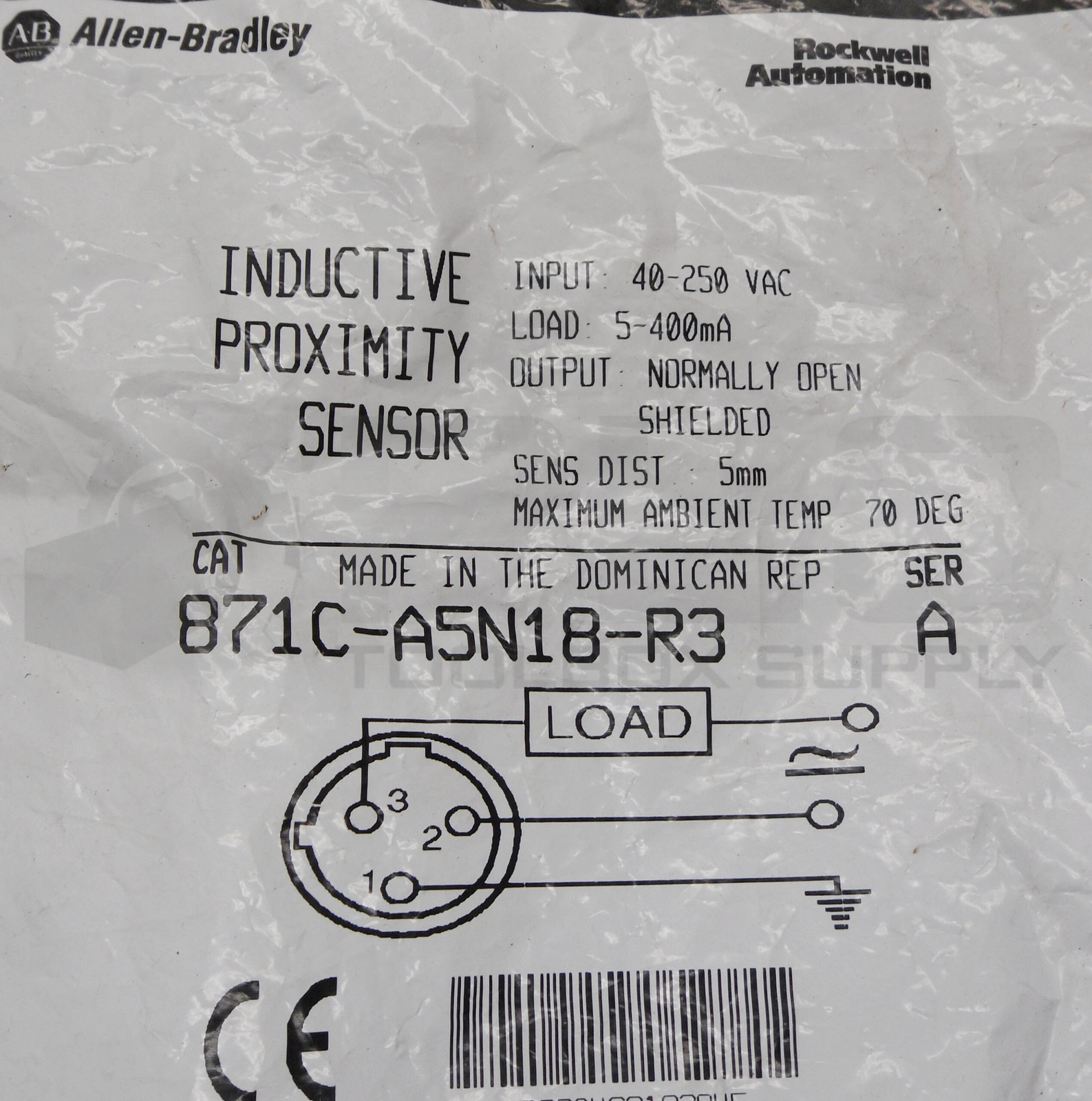 SEALED NEW ALLEN BRADLEY 871C-A5N18-R3 /A INDUCTIVE PROXIMITY SENSOR 40-250VAC