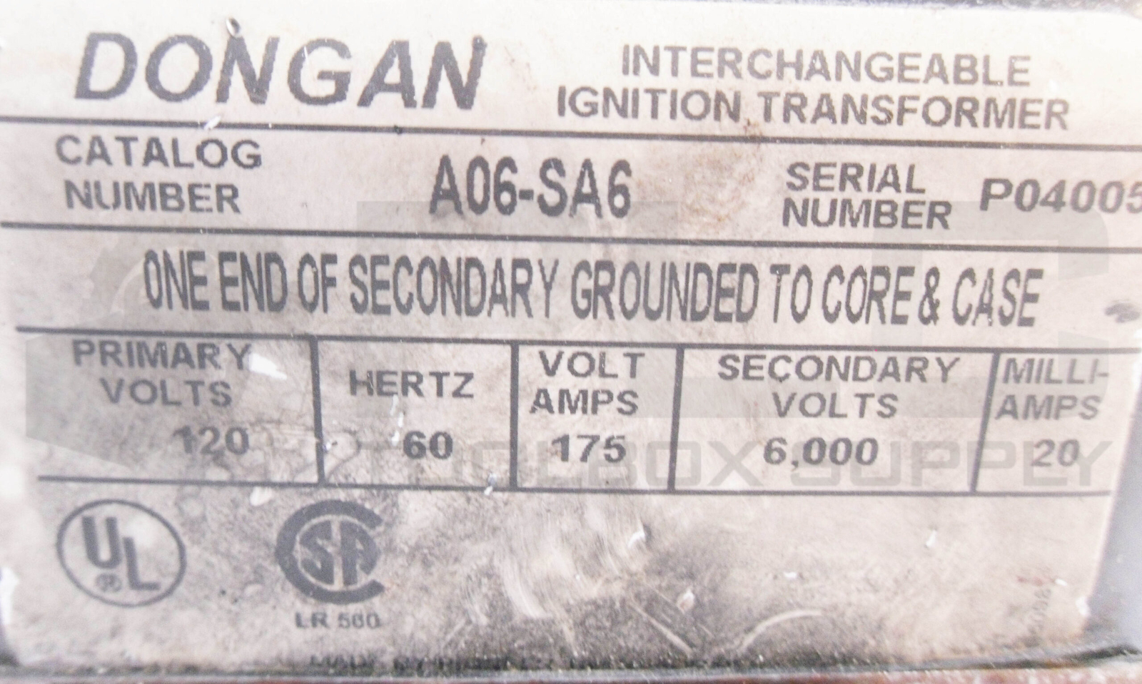 DONGAN A06-SA6 INTERCHANGEABLE IGNITION TRANSFORMER 120V 60HZ **READ**