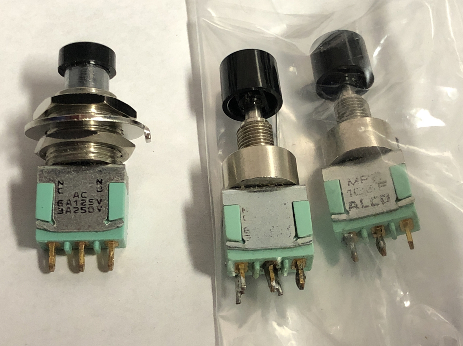 CARLING 0713R & TE Connectivity ALCOSWITCH, MTG106E, MTG-106F, Lot OF 7 #1609K2