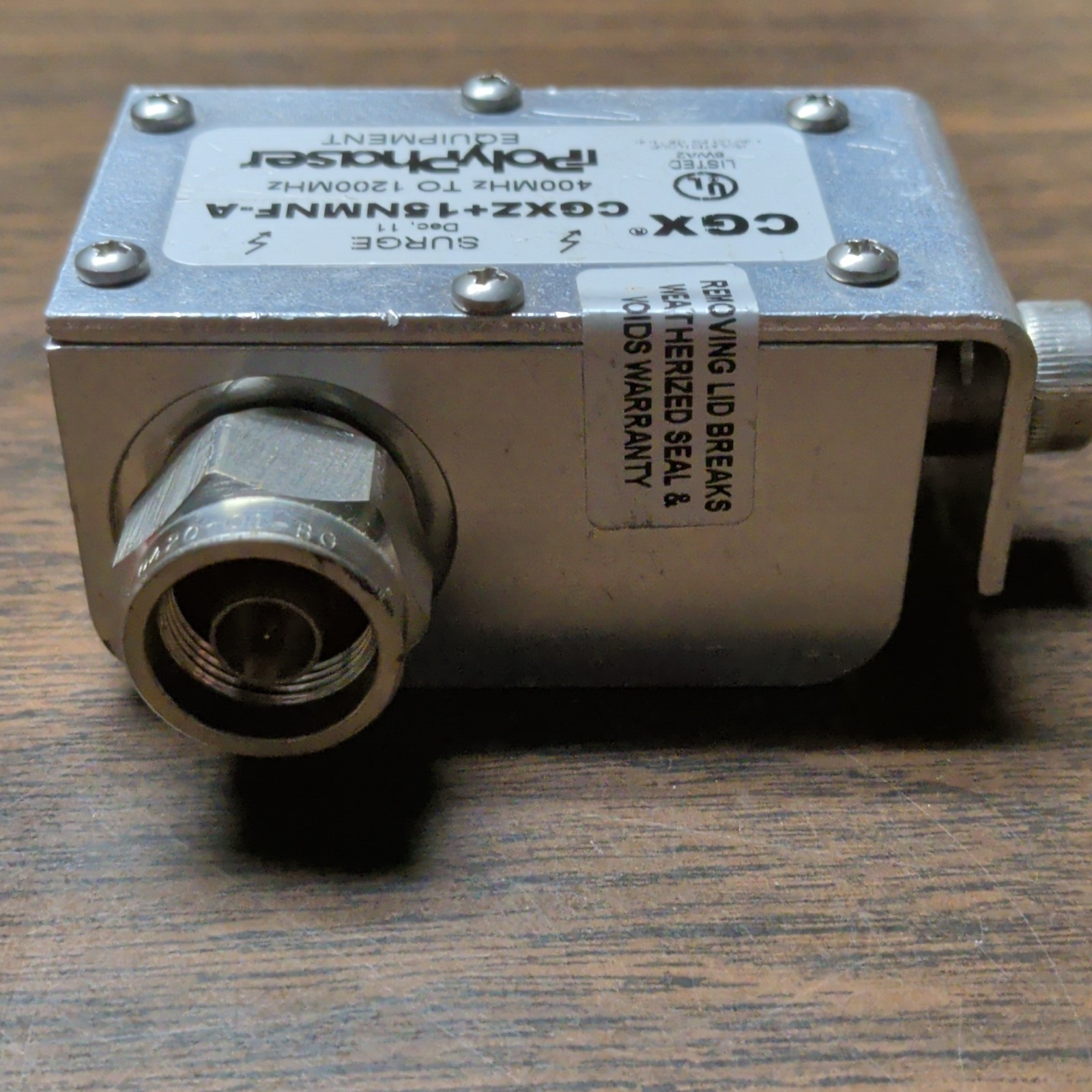 PolyPhaser CGXZ+15NMMF-A Inline N-Type Coax Surge Protector 400-1200MHz