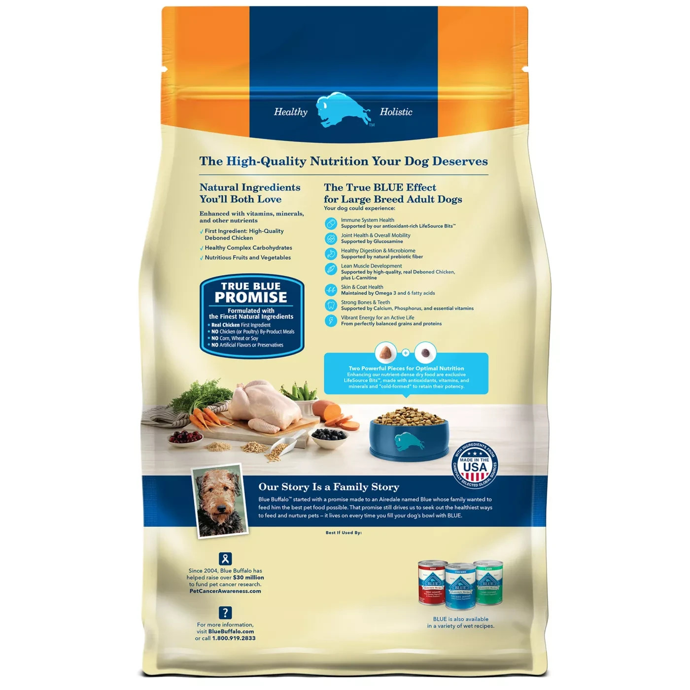 Blue Buffalo Life Protection Formula Chicken&Rice Large Breed Dry Dog Food, 30lb