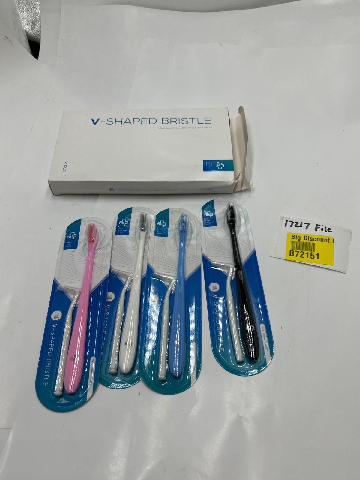 (Pack of 4) YKL Genuine OEM V-Shaped Bristle Oral Care Orthodontic Toothbrush