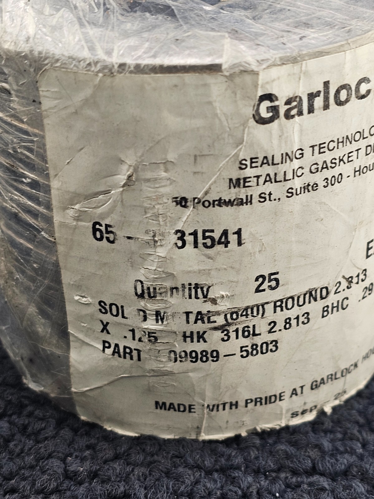 (QTY 25) GARLOCK 09989-5803: Style 640 Solid Metal Gaskets Round 2.313 x 3.562