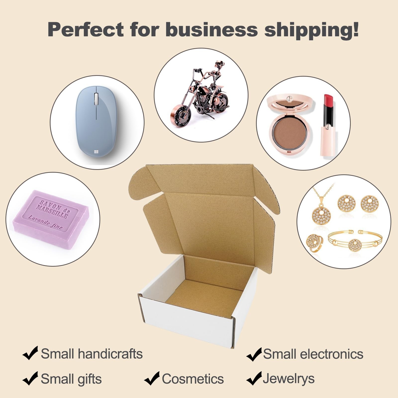 5x5x2″ Shipping Boxes, Small Shipping Box White Packaging for Small Business …