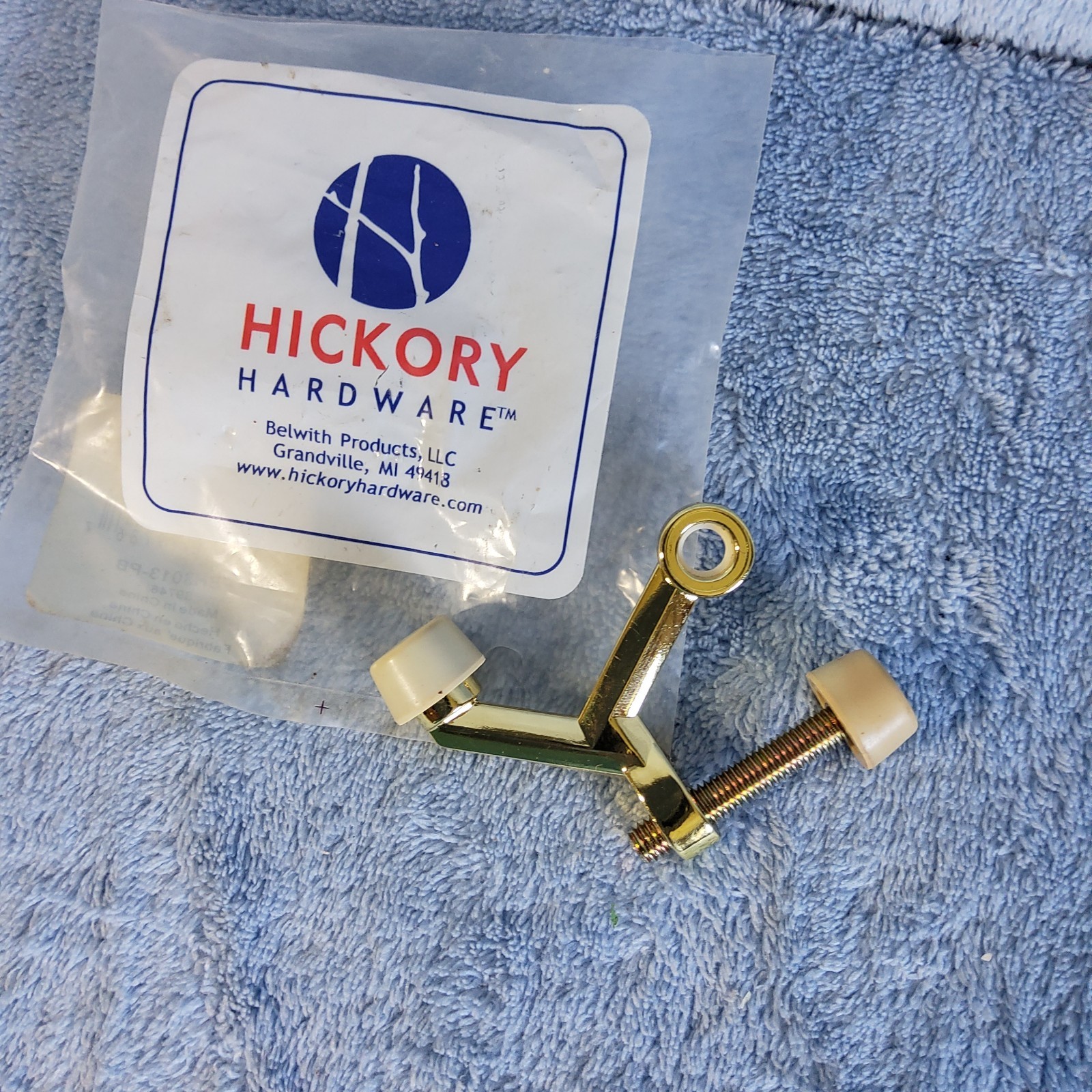 NEW Hickory Hardware Brass Finish Hinge Pin Door Stop PBH3013-PB Wall Bumper