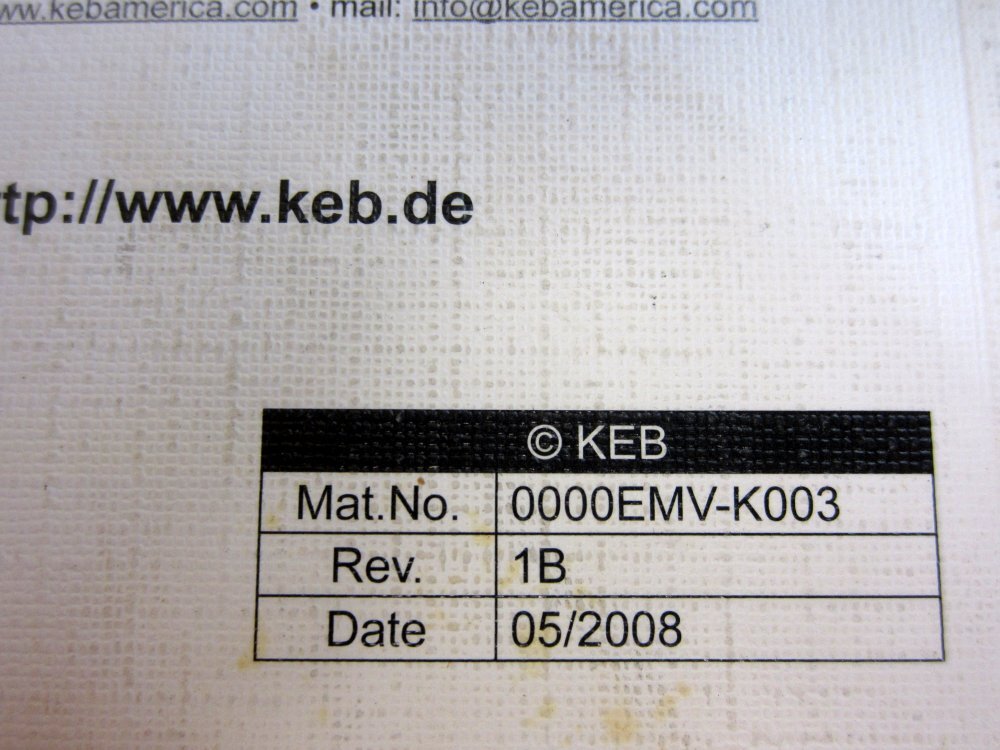 KEB 0000EMV-K003 Power Inverter Instructions