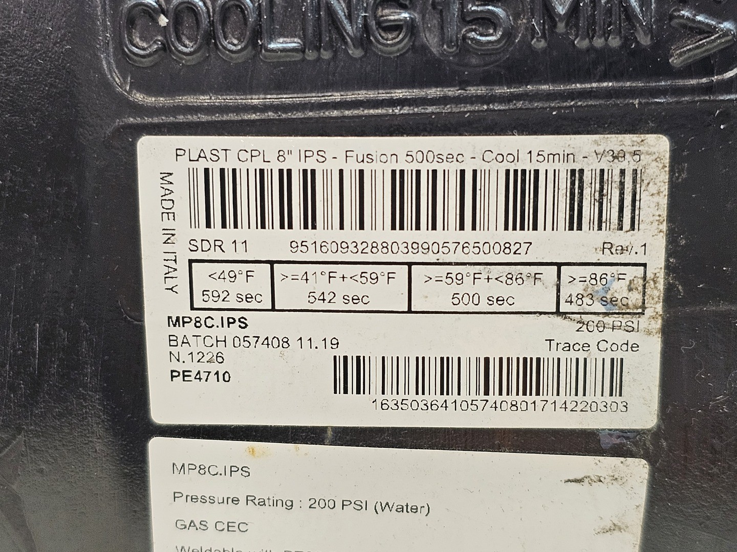 SURPLUS NEW IntegriFuse MP8C.IPS 8″ Electrofusion Coupler 200psi, SDR 11-17 Pipe