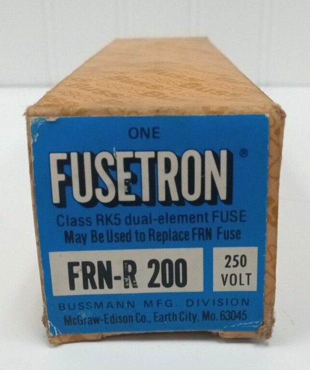 BUSSMANN FUSETRON FRN-R 200 FUSE 250 VOLTS