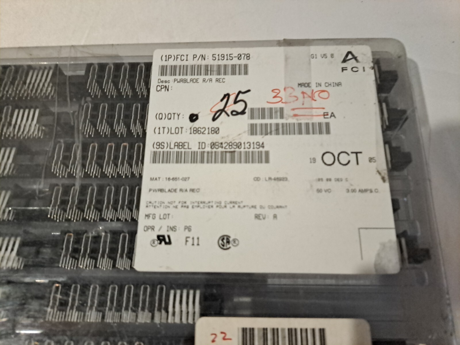 Amphenol FCI 51915-078 Power to the Board PWRBLADE RECEPTACLE RIGHT ANGLE