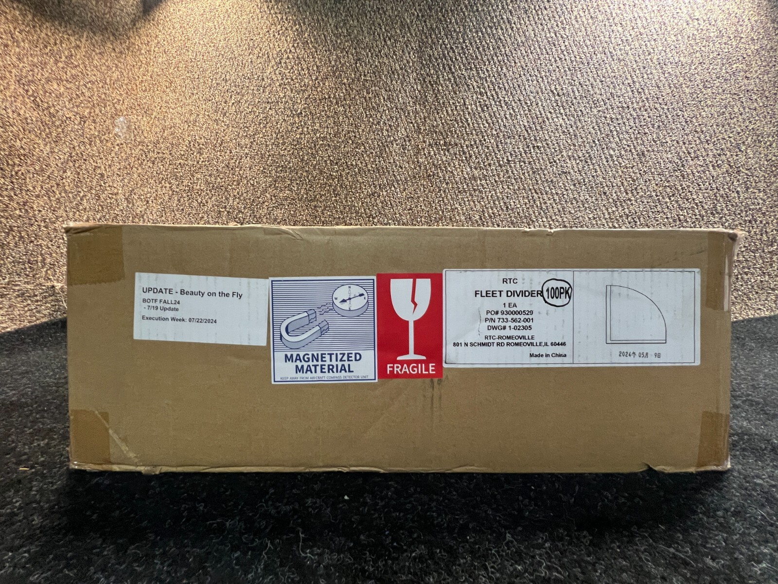 (QTY 100) RTC Fleet Divider 733-562-001 DWG 1-02305