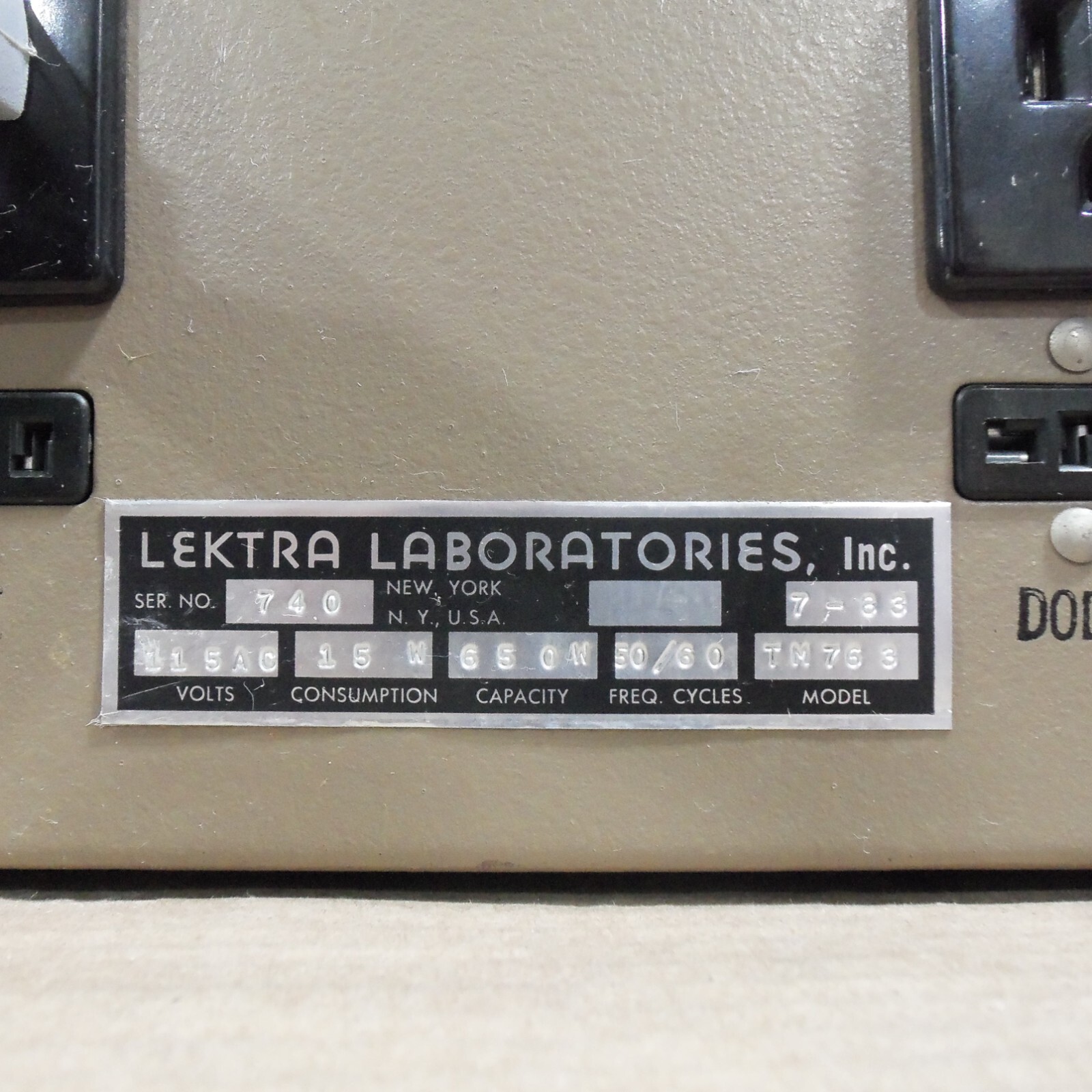 LEKTRA LEKTRALAB TM-763 SOLID STATE INTERVAL TIMER 115V 650W TM763 FLAWED KNOB