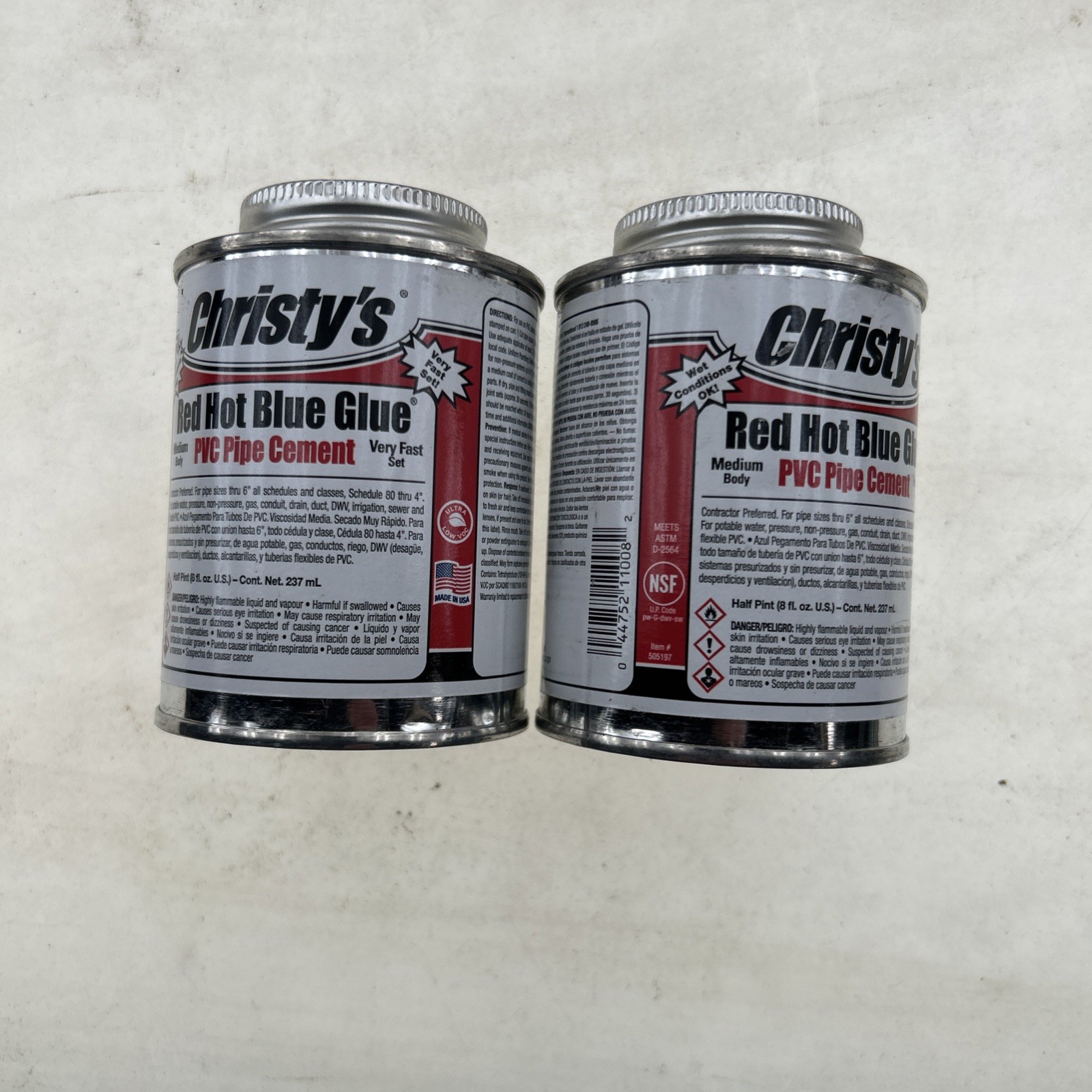 Christys PVC Cement,Blue,8 oz. X 2 RH-RHBV–36