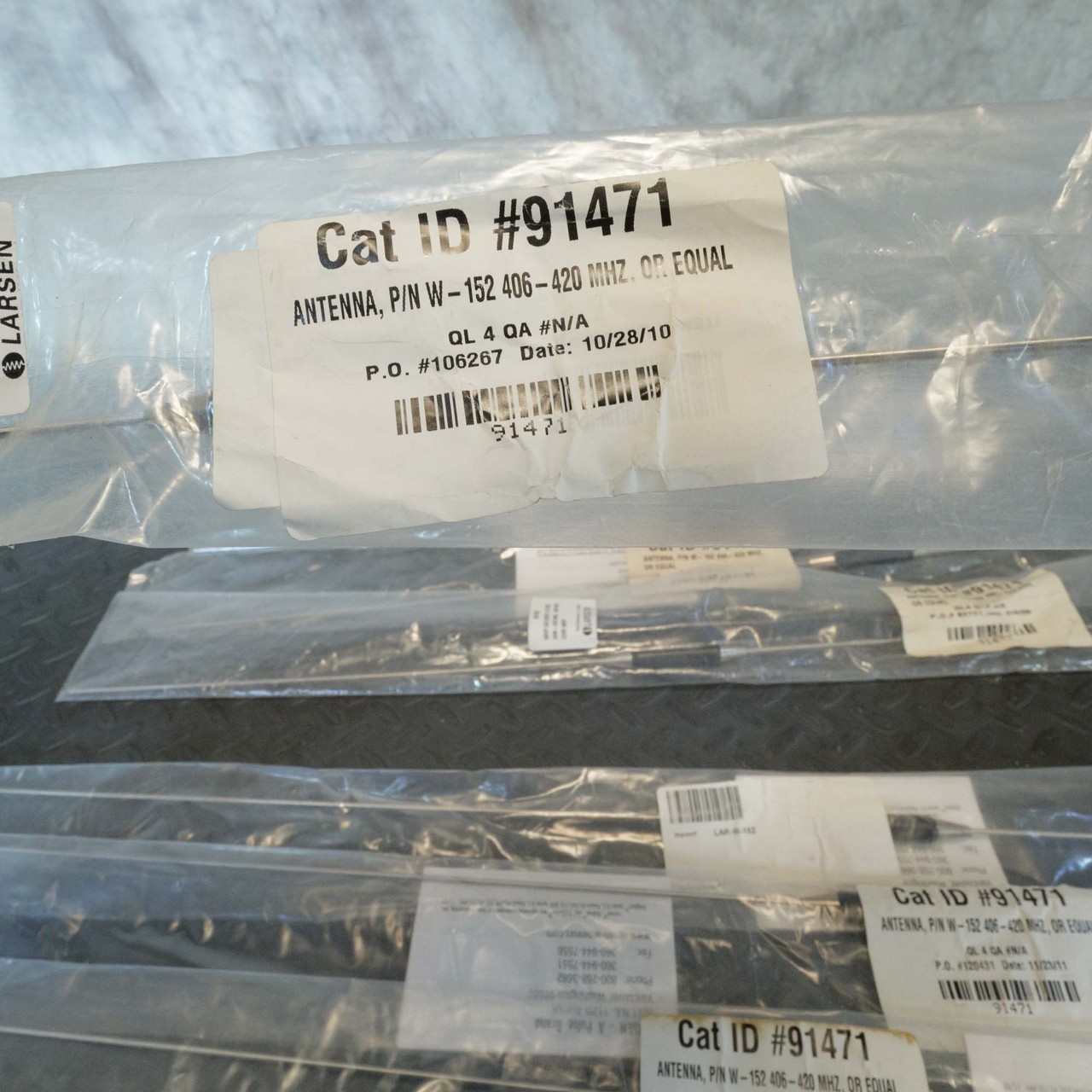 Lot of 10, Larsen W152 Replacement Antenna Whip 406-420 MHz NOS