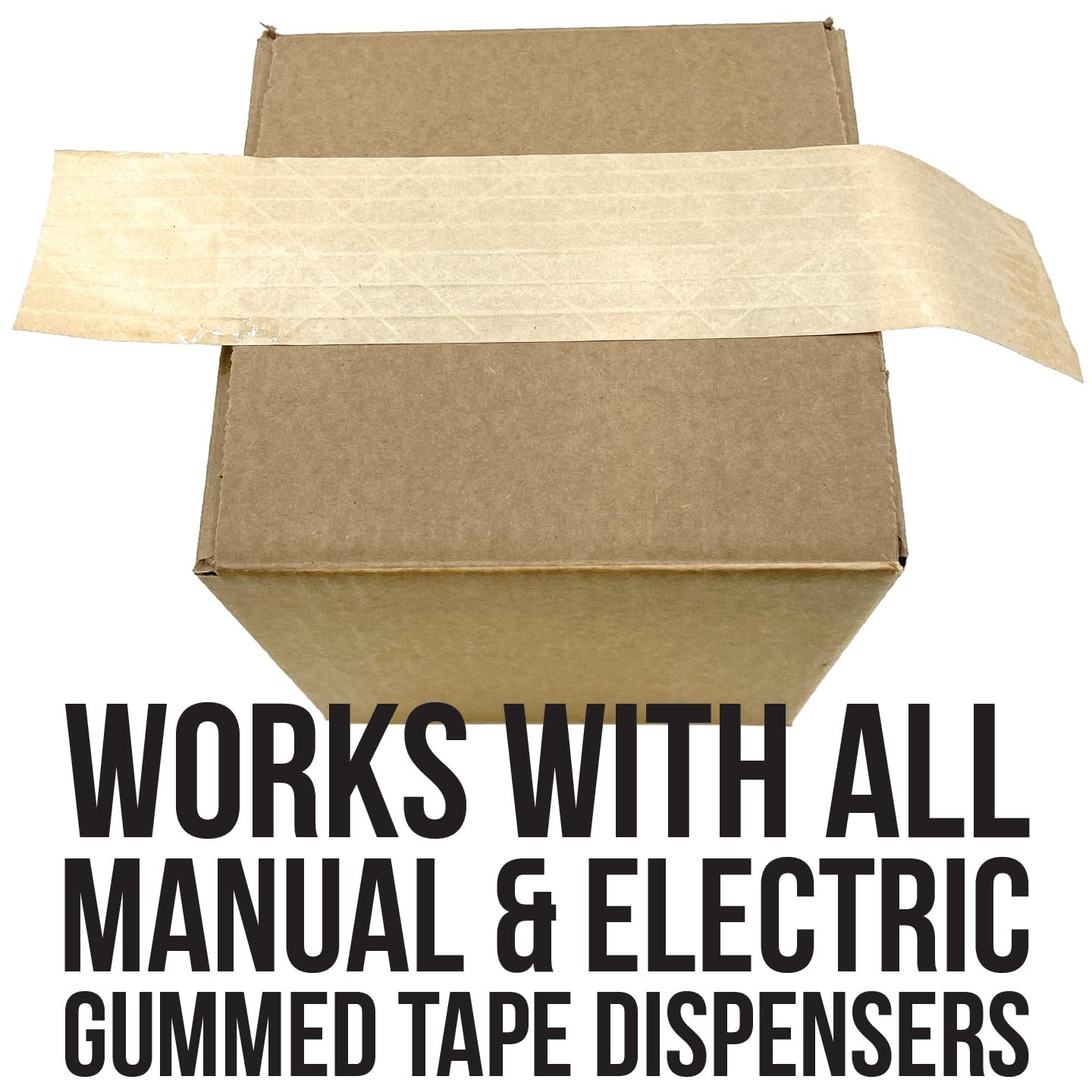 LAUCO 3″ x 450′ Water Activated Gummed Tape – Kraft Packing Tape – 10 Rolls