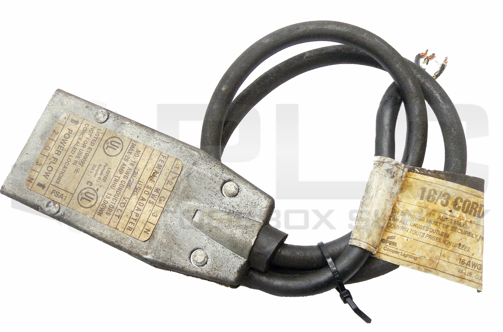 MWS 1FSA3 FEMALE SO ADAPTER NO.16 AWG CONDUCTORS MAX 13AMP 120-208V